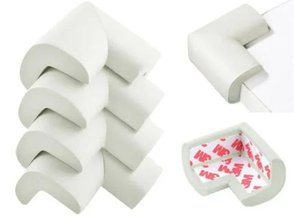 Set 4 Protecții pentru Colțuri - Spumă Moale, Alb, 5.5 x 5.5 x 3 cm - Bebeboo - Totul pentru copii. Jucării, Hăinuțe, Perne, Mobilier, Textile