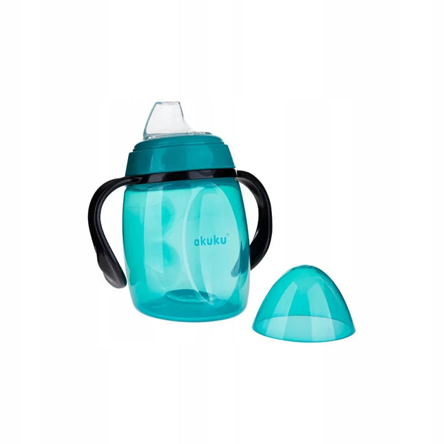 Cană cu cioc pentru copii, cu mânere – 280 ml, turcoaz