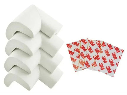 Set 4 Protecții pentru Colțuri - Spumă Moale, Alb, 5.5 x 5.5 x 3 cm - Bebeboo - Totul pentru copii. Jucării, Hăinuțe, Perne, Mobilier, Textile