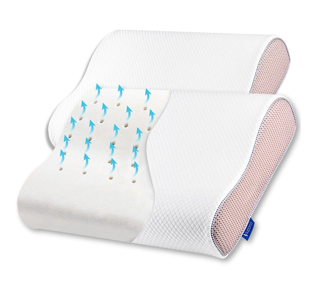 Set 2X perne ortopedice Suporto®️Nocturna, spuma cu memorie 55 x 35 x 11 cm cu perforatii