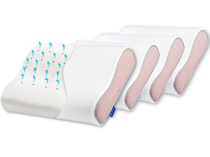 Set 4X perne ortopedice Suporto®️Nocturna, spuma cu memorie 55 x 35 x 11 cm cu perforatii