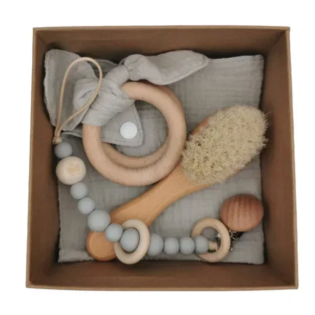 Set cadou nou-născuți - Gri - Bebeboo - Totul pentru copii. Jucării, Hăinuțe, Perne, Mobilier, Textile