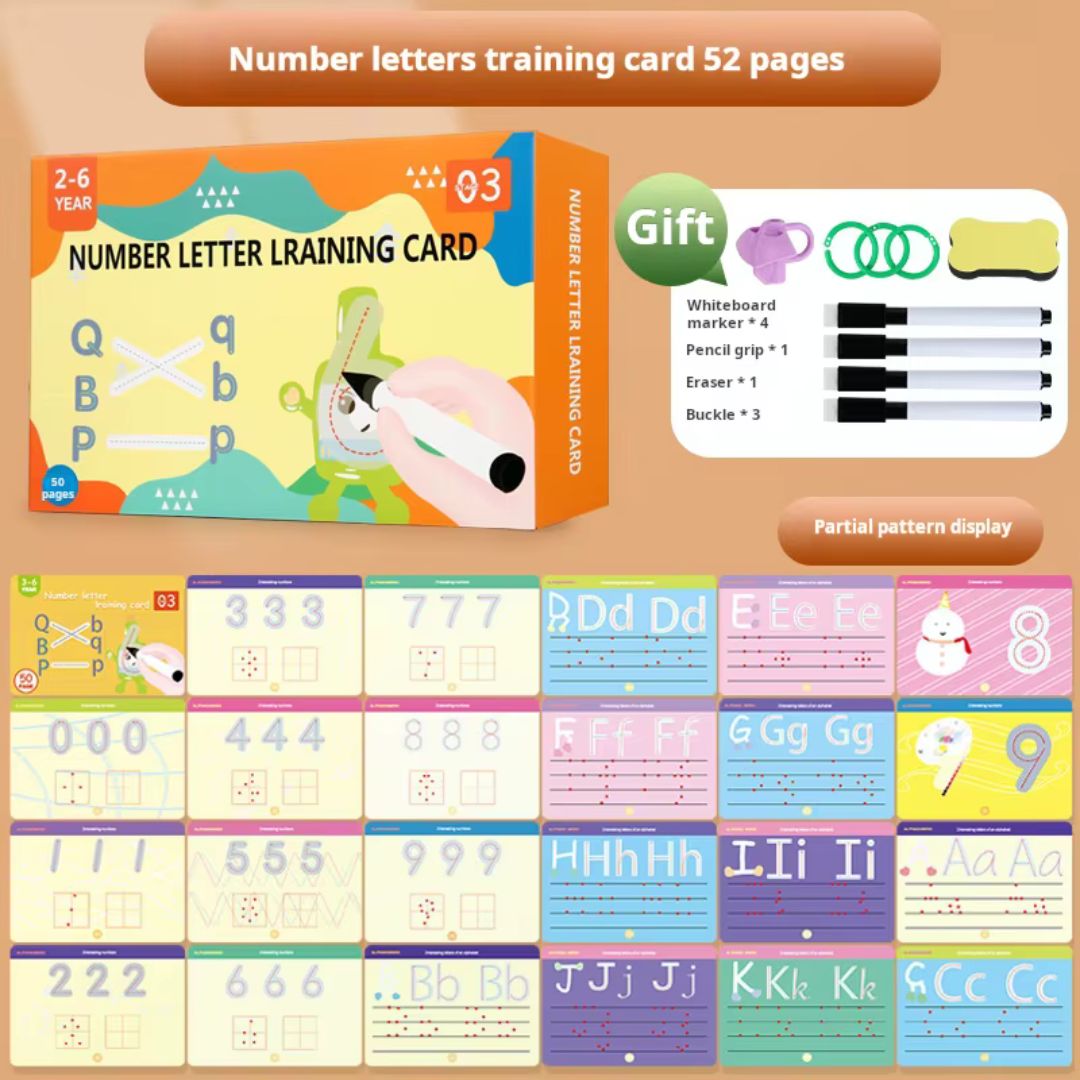 Cartonașe reutilizabile: Litere, cifre și linii