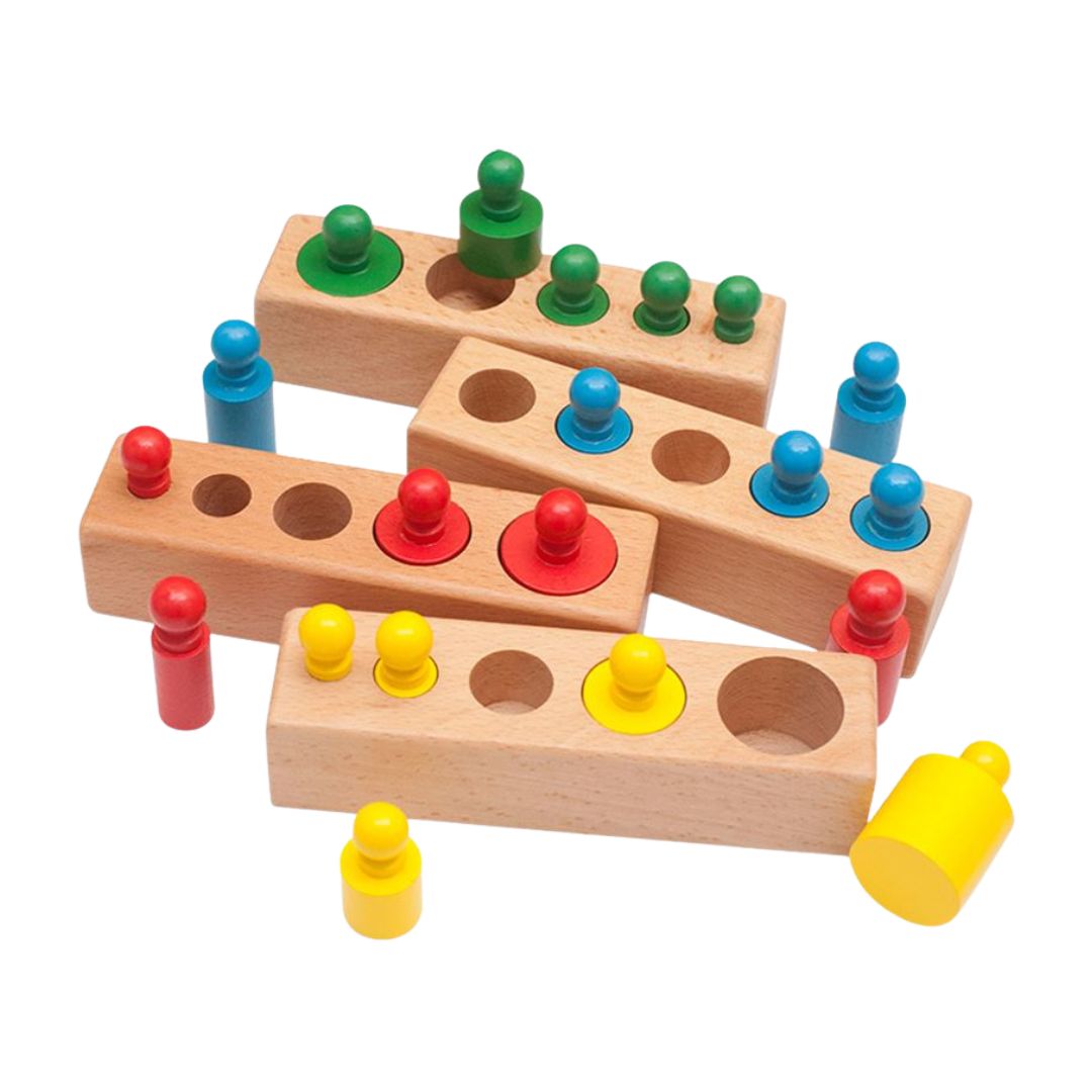 Set Cilindri Montessori din lemn, 2 ani+