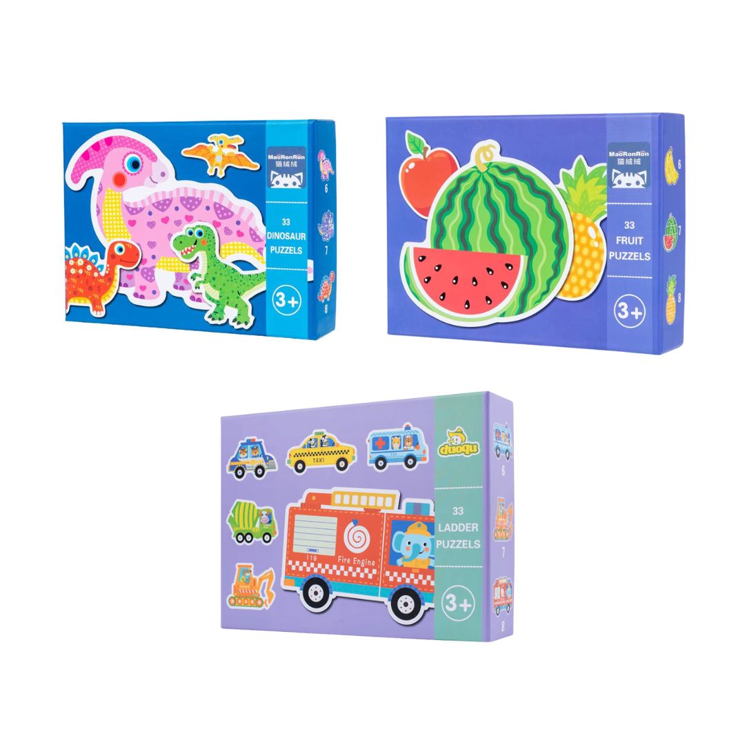 Set din 6 puzzle: , Fructe și Dinozauri