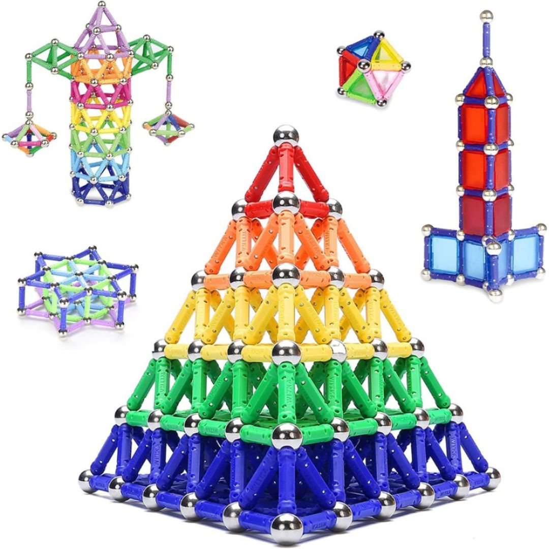 Set Magnetic 3D STEM, cu 230 piese de construit