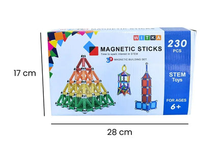 Set Magnetic 3D STEM, cu 230 piese de construit - Bebeboo - Totul pentru copii. Jucării, Hăinuțe, Perne, Mobilier, Textile