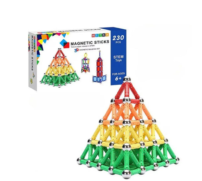 Set Magnetic 3D STEM, cu 230 piese de construit - Bebeboo - Totul pentru copii. Jucării, Hăinuțe, Perne, Mobilier, Textile