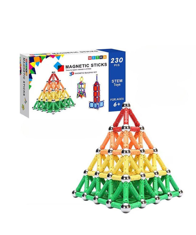 Set Magnetic 3D STEM, cu 230 piese de construit