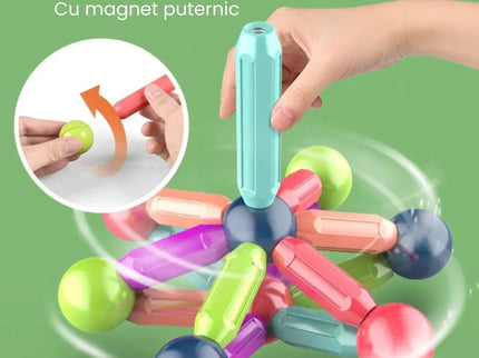Set magnetic de construcție, cu 42 de piese colorate - Bebeboo - Totul pentru copii. Jucării, Hăinuțe, Perne, Mobilier, Textile