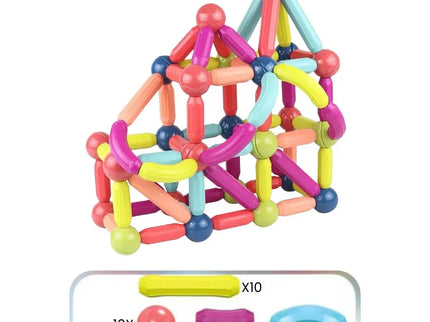 Set magnetic de construcție, cu 42 de piese colorate - Bebeboo - Totul pentru copii. Jucării, Hăinuțe, Perne, Mobilier, Textile