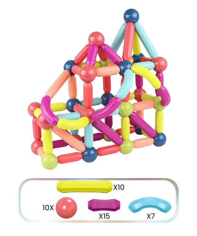 Set magnetic de construcție, cu 42 de piese colorate
