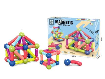 Set magnetic de construcție, cu 42 de piese colorate - Bebeboo - Totul pentru copii. Jucării, Hăinuțe, Perne, Mobilier, Textile