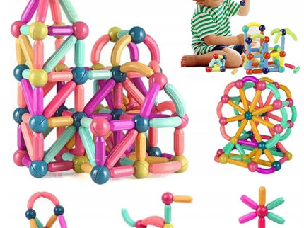 Set magnetic de construcție, cu 42 de piese colorate - Bebeboo - Totul pentru copii. Jucării, Hăinuțe, Perne, Mobilier, Textile