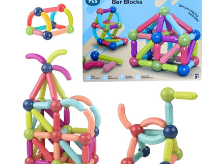 Set magnetic de construcție, cu 42 de piese colorate - Bebeboo - Totul pentru copii. Jucării, Hăinuțe, Perne, Mobilier, Textile