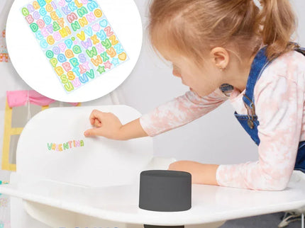 Set Masuta Cu Scaun Incorporat pentru Copii, 3 In 1 din Lemn Mdf, Varsta 3-6 ani Alb si Gri - Bebeboo - Totul pentru copii. Jucării, Hăinuțe, Perne, Mobilier, Textile