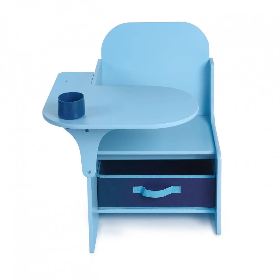 Set Masuta Cu Scaun Incorporat pentru Copii 3 In 1, Din Lemn Mdf, Varsta 3-6 ani Albastru