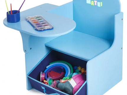 Set Masuta Cu Scaun Incorporat pentru Copii 3 In 1, Din Lemn Mdf, Varsta 3-6 ani Albastru - Bebeboo - Totul pentru copii. Jucării, Hăinuțe, Perne, Mobilier, Textile