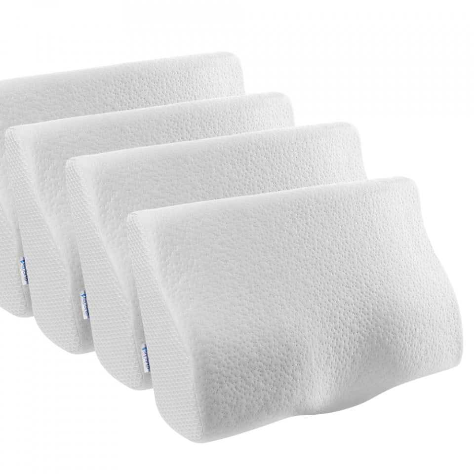 Set 4X perne cu suport cervical din spuma cu memorie pentru copii 12-16 ani 50x30, cu perforatii