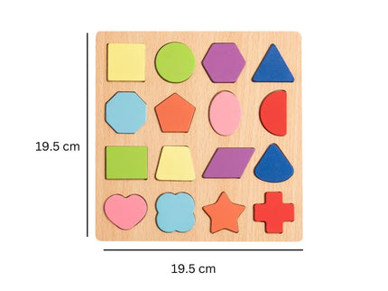 Puzzle Incastru 3D din Lemn cu 16 Forme Geometrice - Bebeboo - Totul pentru copii. Jucării, Hăinuțe, Perne, Mobilier, Textile