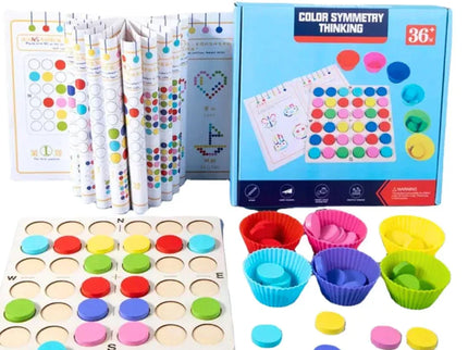 Simetrie și Recunoașterea Culorilor, cu modele și jetoane colorate - Bebeboo - Totul pentru copii. Jucării, Hăinuțe, Perne, Mobilier, Textile