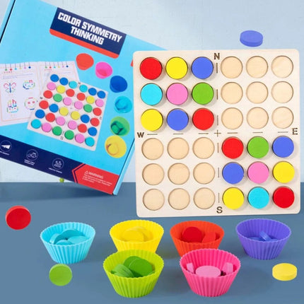 Simetrie și Recunoașterea Culorilor, cu modele și jetoane colorate