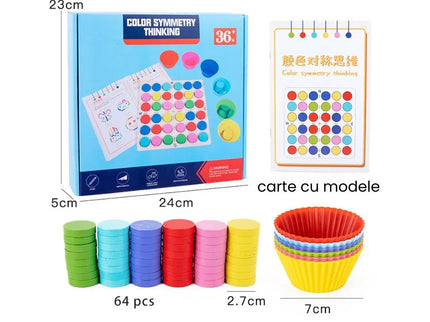 Simetrie și Recunoașterea Culorilor, cu modele și jetoane colorate - Bebeboo - Totul pentru copii. Jucării, Hăinuțe, Perne, Mobilier, Textile
