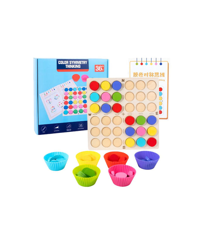 Simetrie și Recunoașterea Culorilor, cu modele și jetoane colorate