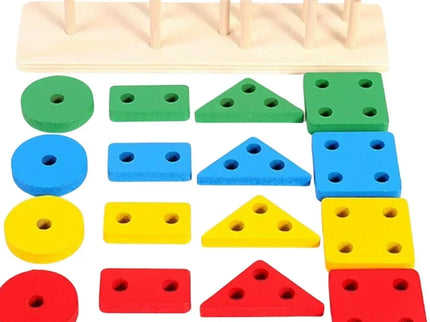 Sortator de forme geometrice, 16 piese, din lemn - Bebeboo - Totul pentru copii. Jucării, Hăinuțe, Perne, Mobilier, Textile