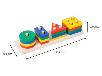 Sortator de forme geometrice, 16 piese, din lemn - Bebeboo - Totul pentru copii. Jucării, Hăinuțe, Perne, Mobilier, Textile