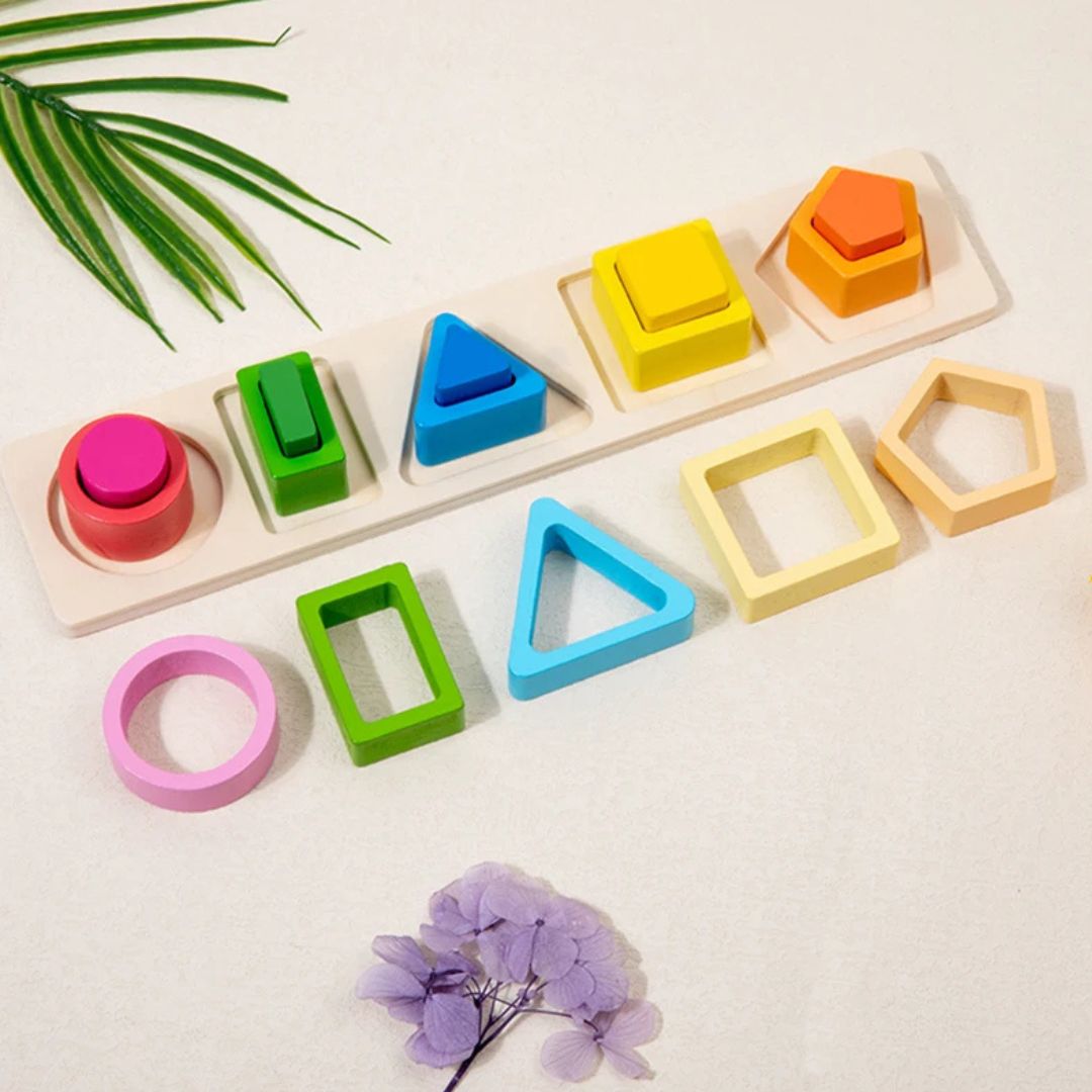 Sortator multistrat din lemn, forme și culori