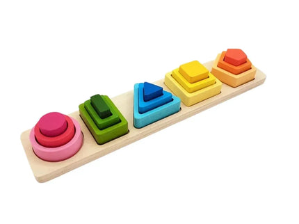 Sortator multistrat din lemn, forme și culori - Bebeboo - Totul pentru copii. Jucării, Hăinuțe, Perne, Mobilier, Textile