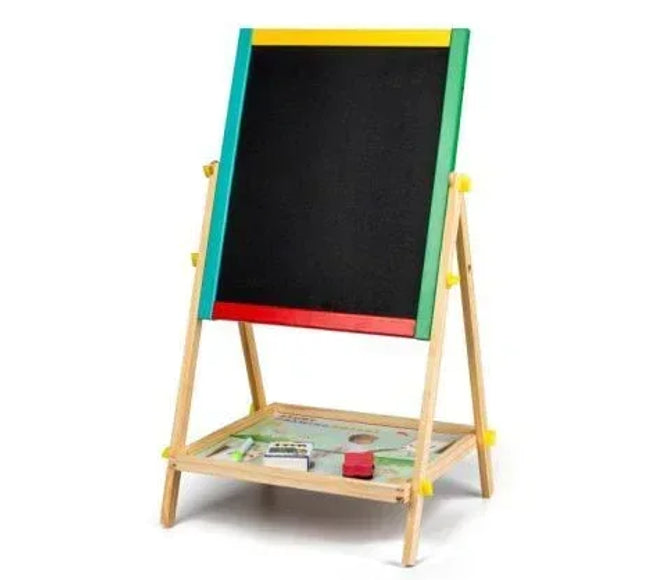 Tablă multifuncțională dublă din lemn 33,9 × 63,5 cm – 2 fețe de utilizare - Bebeboo - Totul pentru copii. Jucării, Hăinuțe, Perne, Mobilier, Textile