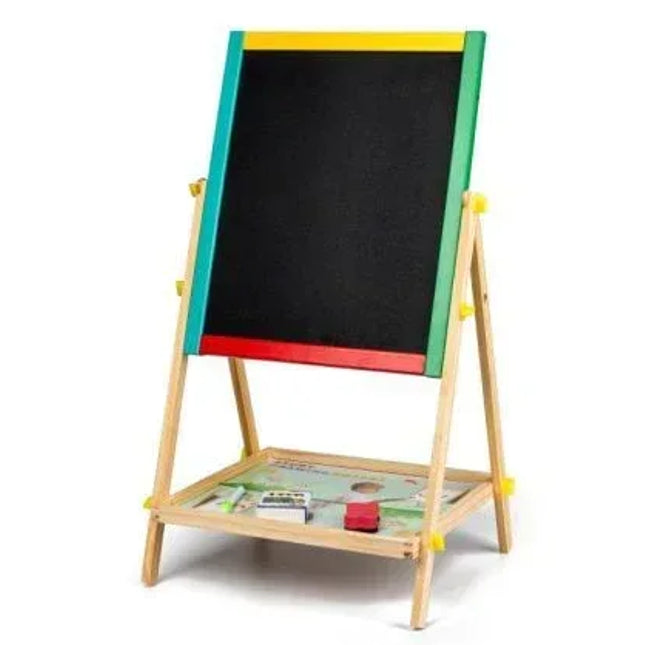 Tablă multifuncțională dublă din lemn 33,9 × 63,5 cm – 2 fețe de utilizare - Bebeboo - Totul pentru copii. Jucării, Hăinuțe, Perne, Mobilier, Textile