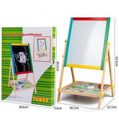 Tablă multifuncțională dublă din lemn 33,9 × 63,5 cm – 2 fețe de utilizare