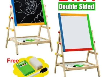 Tablă multifuncțională dublă din lemn 33,9 × 63,5 cm – 2 fețe de utilizare - Bebeboo - Totul pentru copii. Jucării, Hăinuțe, Perne, Mobilier, Textile