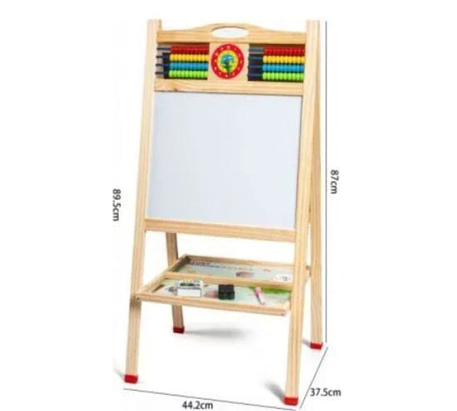 Tablă Multifuncțională Dublă din Lemn 87×37 cm – 2 Fețe de Scris / Magnetice - Bebeboo - Totul pentru copii. Jucării, Hăinuțe, Perne, Mobilier, Textile