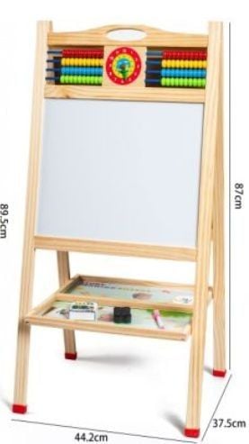 Tablă Multifuncțională Dublă din Lemn 87×37 cm – 2 Fețe de Scris / Magnetice