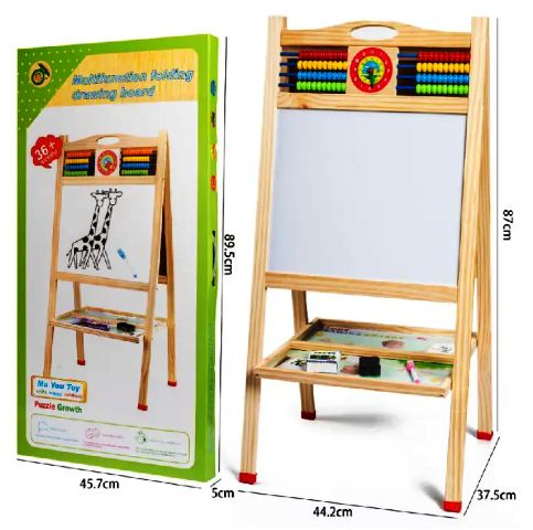 Tablă Multifuncțională Dublă din Lemn 87×37 cm – 2 Fețe de Scris / Magnetice