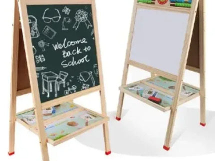 Tablă Multifuncțională Dublă din Lemn 87×37 cm – 2 Fețe de Scris / Magnetice - Bebeboo - Totul pentru copii. Jucării, Hăinuțe, Perne, Mobilier, Textile