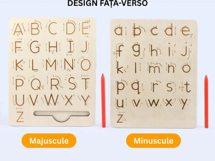 Tăbliță Montessori din lemn – Învață alfabetul - Bebeboo - Totul pentru copii. Jucării, Hăinuțe, Perne, Mobilier, Textile