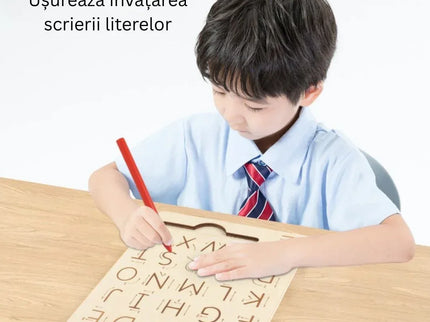 Tăbliță Montessori din lemn – Învață alfabetul - Bebeboo - Totul pentru copii. Jucării, Hăinuțe, Perne, Mobilier, Textile