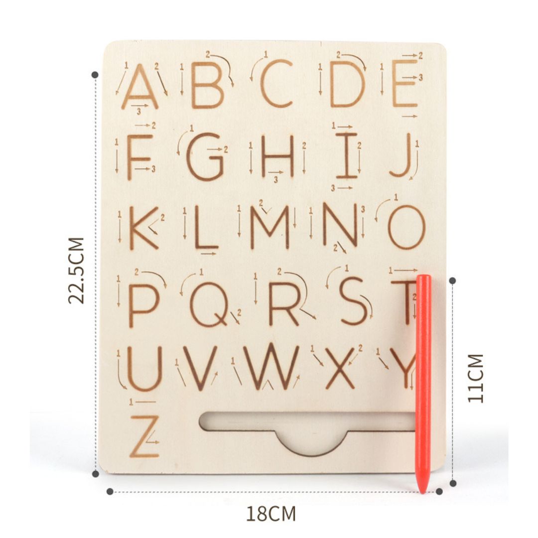Tăbliță Montessori din lemn – Învață alfabetul
