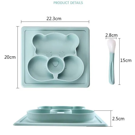 Taviță de diversificare din silicon – bebeluși 4 luni+, 22,5 × 20 × 2,5 cm