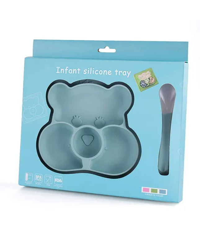 Taviță de diversificare din silicon – bebeluși 4 luni+, 22,5 × 20 × 2,5 cm