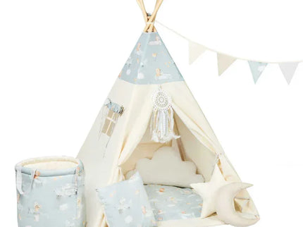 MEGA Set Cort teepee pentru copii, 110 cm x 110 cm - Mouselots, 10 elemente - Bebeboo - Totul pentru copii. Jucării, Hăinuțe, Perne, Mobilier, Textile