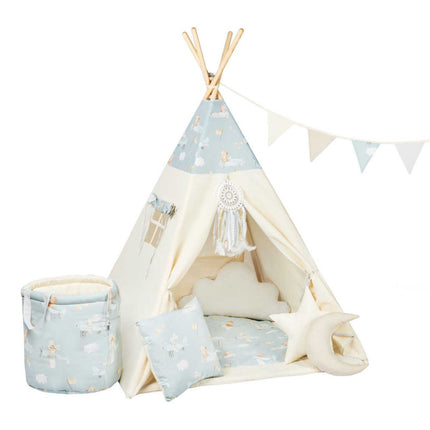 MEGA Set Cort teepee pentru copii, 110 cm x 110 cm - Mouselots, 10 elemente