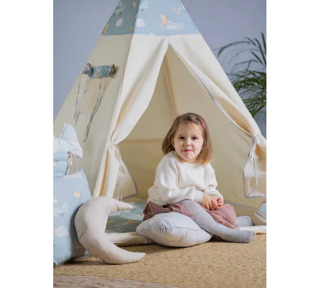 MEGA Set Cort teepee pentru copii, 110 cm x 110 cm - Mouselots, 10 elemente - Bebeboo - Totul pentru copii. Jucării, Hăinuțe, Perne, Mobilier, Textile
