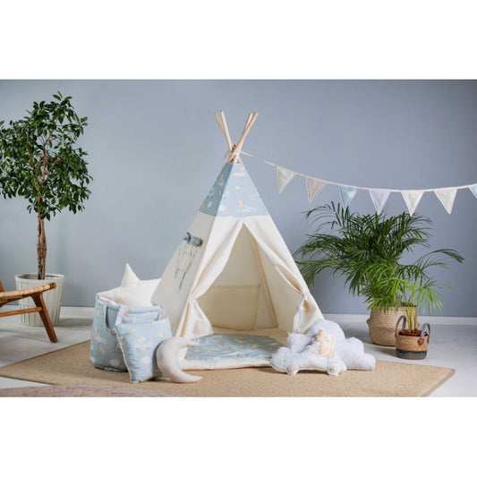 MEGA Set Cort teepee pentru copii, 110 cm x 110 cm - Mouselots, 10 elemente