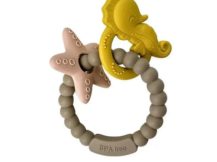 Jucărie de dentiție tip brățară – Model căluț și stea de mare, din silicon alimentar, fără BPA - Bebeboo - Totul pentru copii. Jucării, Hăinuțe, Perne, Mobilier, Textile